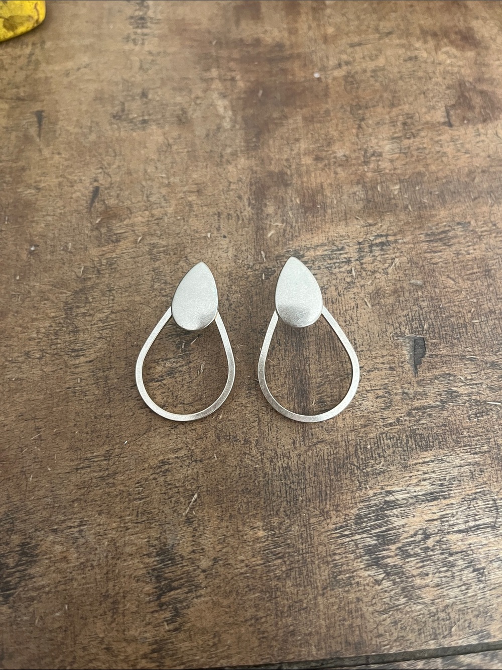Nordstrom Silver Teardrop Open-Hoop Earrings